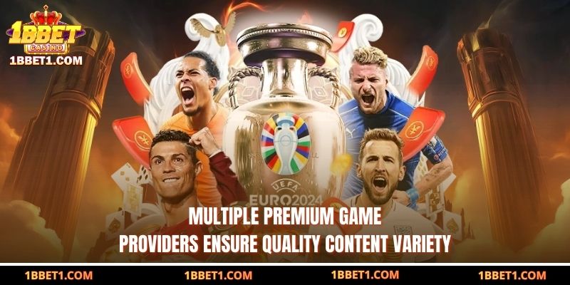 Multiple premium game providers ensure quality content variety