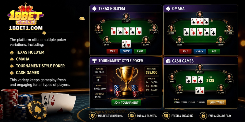 Wide Range of Poker Games